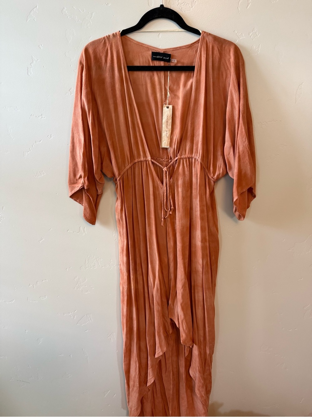Mustard Seed Boho Tie-Waist Maxi Dress in Dusty Rose